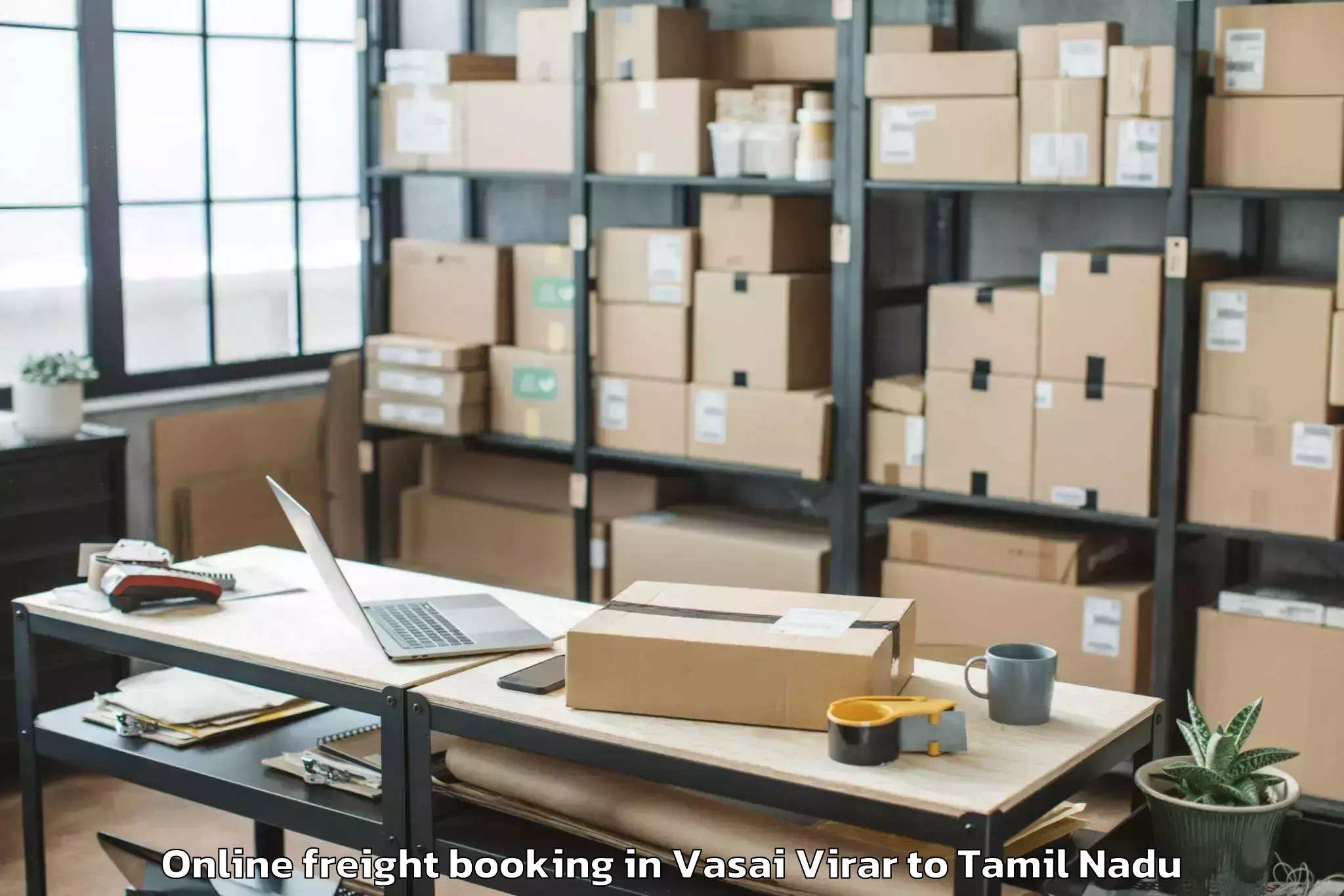 Book Vasai Virar to Kodavasal Online Freight Booking Online